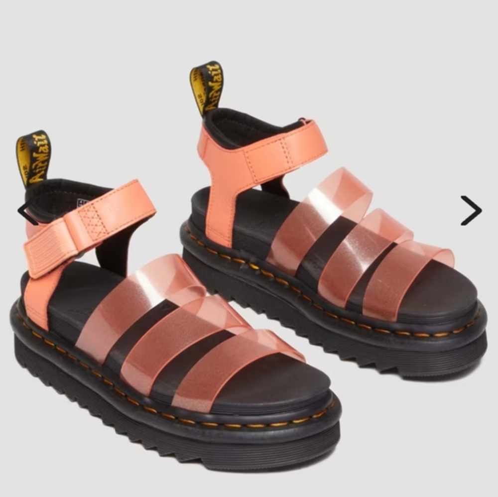 New Dr.Martens Blaire sandals,Jelly Glitter straps, Coral - Picture 5 of 16